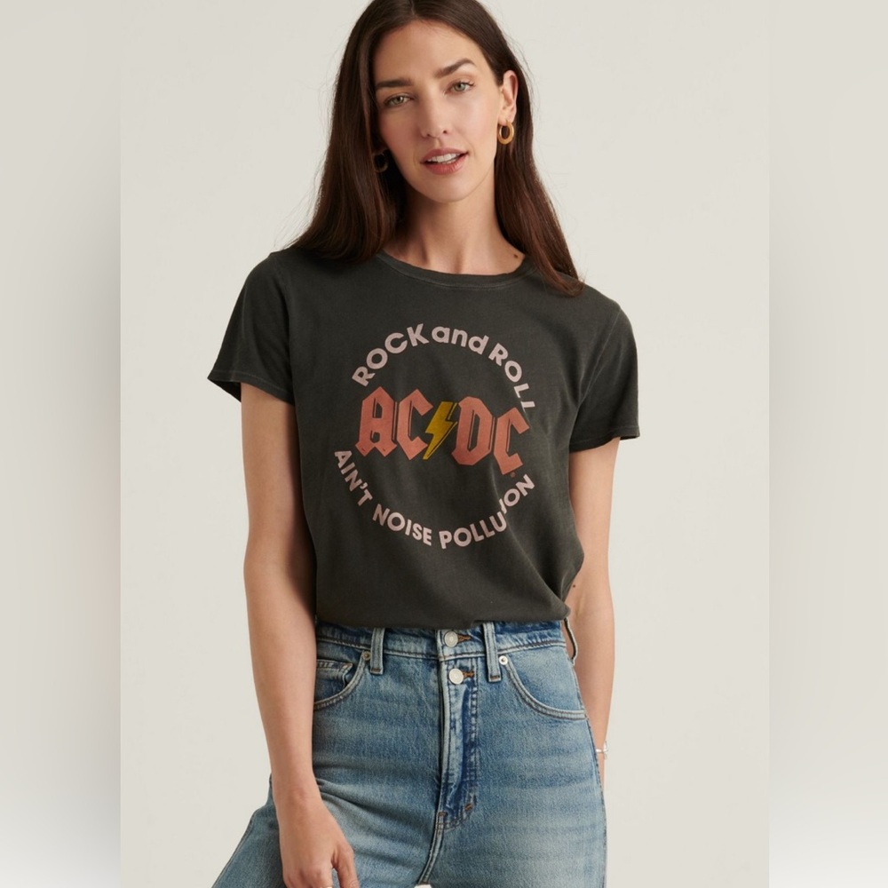 Women’s Lucky Brand NWT AC/DC Small Grey Vintage Style Lightweight T-Shirt